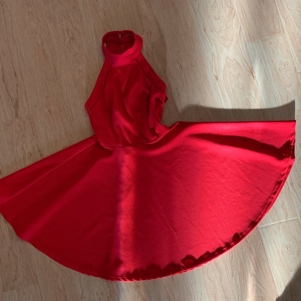 B. Darlin Red Skater/Swing High Neck Dress
